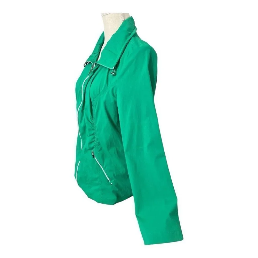 Zenergy Chicos Stripe Jacket Size 1 Green full Zipper Stretch Pocket Outdoor